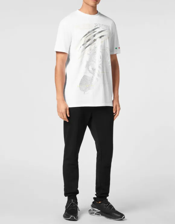 Cotton Dotted Lamina T-shirt Round Neck SS Tiger