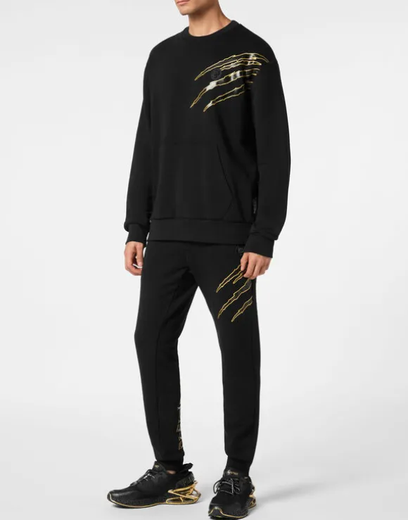 Cotton Sweatshirt Round Neck LS Lamina Scratch