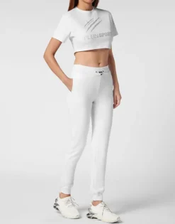 Cropped T-shirt Round Neck Scratch