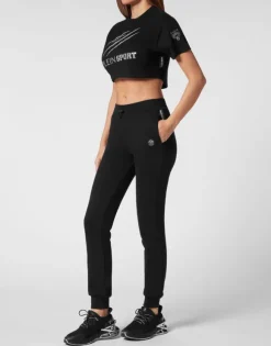 Cropped T-shirt Round Neck Scratch