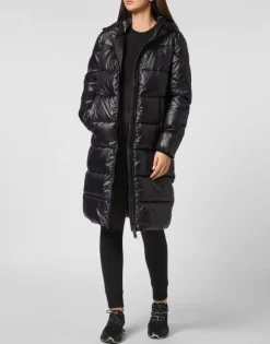 Nylon Long Puffered Jacket