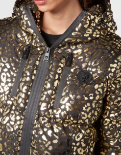 Nylon Puffer Jacket Leopard