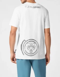 Plein Sport Cotton T-shirt Round Neck SS Lamina Tiger