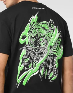Plein Sport Cotton T-shirt Round Neck SS Tiger