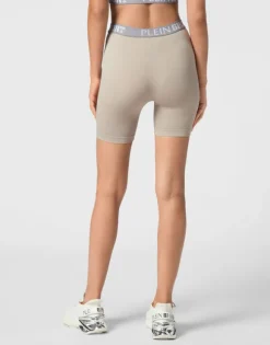 Rib Seamless Biker Shorts Logo