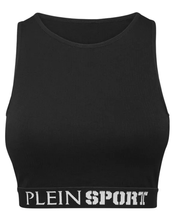 Rib Seamless Training Sport Bra Logo