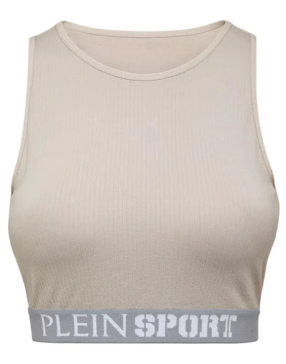 Rib Seamless Training Sport Bra Logo