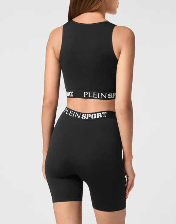 Rib Seamless Training Sport Bra Logo