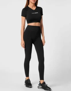 Seamless Cropped T-shirt V-Neck SS Logo