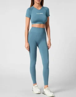 Seamless Cropped T-shirt V-Neck SS Logo