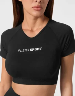 Seamless Cropped T-shirt V-Neck SS Logo