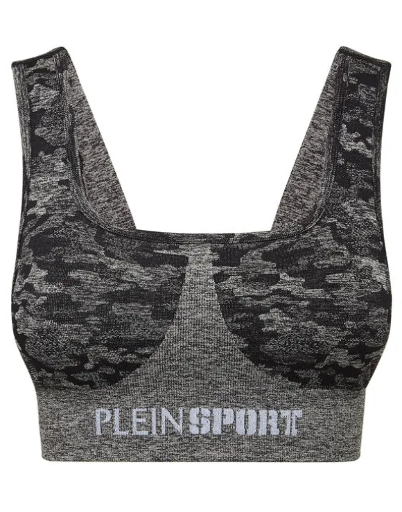 Seamless Crossed Straps Sport Bra Logo