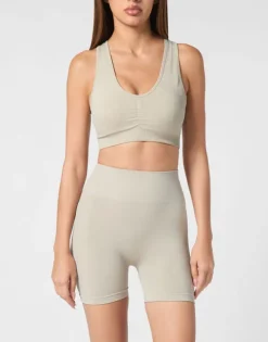 Seamless Wide Straps Sport Bra Logo