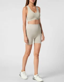 Seamless Wide Straps Sport Bra Logo