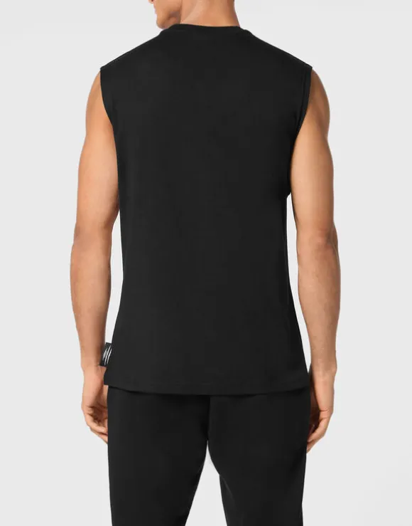Sleeveless T-shirt Round Neck